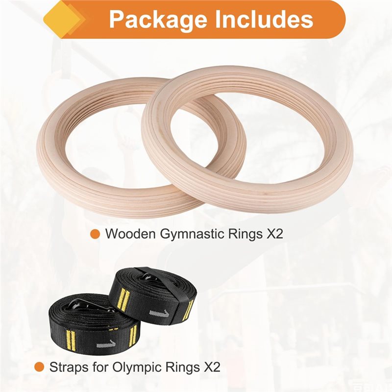 Gymnastic Rings Wooden - Anillas de Gimnasia de 1.25 Pulgadas