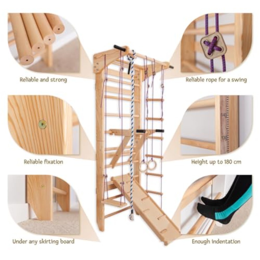 Escalera sueca de madera maciz - Gymnastic Rings Wooden reseña y precio