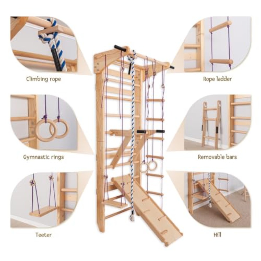 Escalera sueca de madera maciz - Gymnastic Rings Wooden reseña y precio
