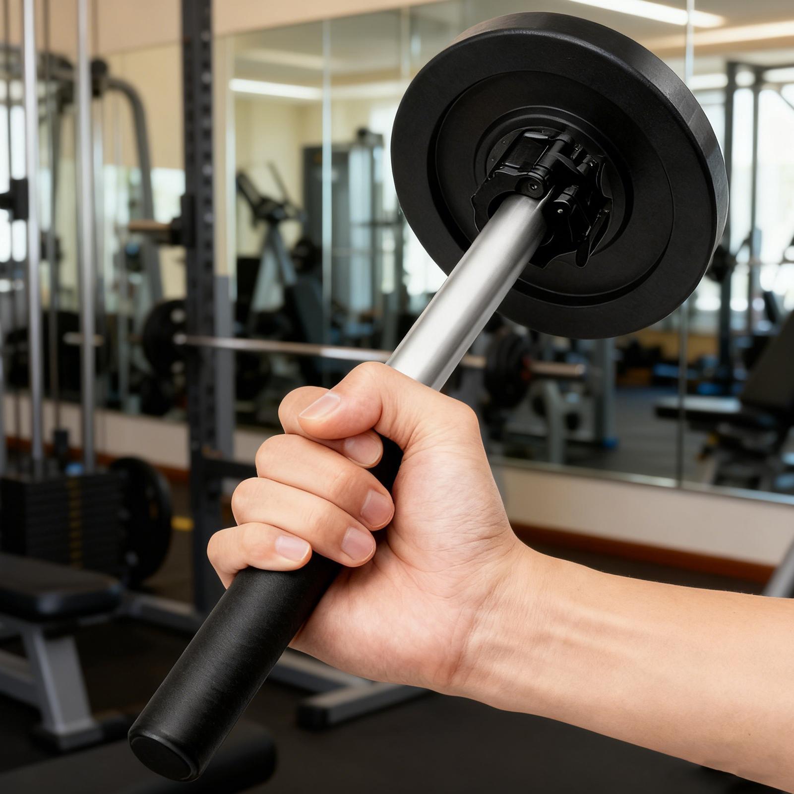 Barra con mancuernas, barra de - Home Gym Daily Routine reseña y precio