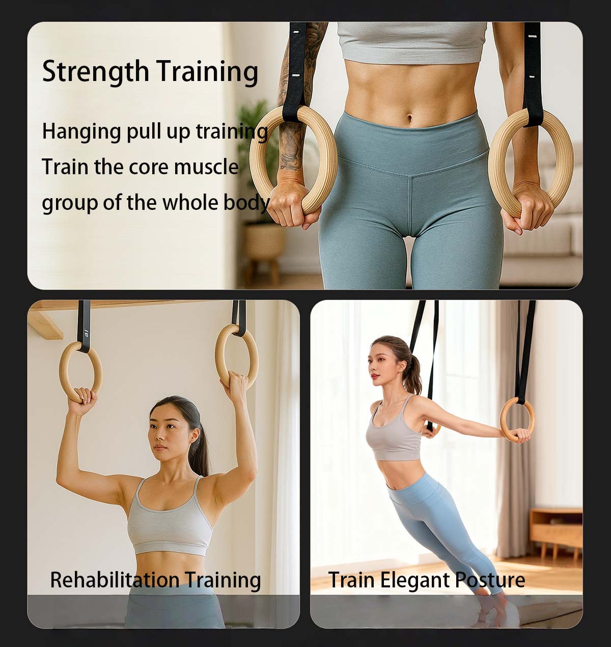 Anillos de gimnasia de madera  - Gymnastic Rings Wooden reseña y precio
